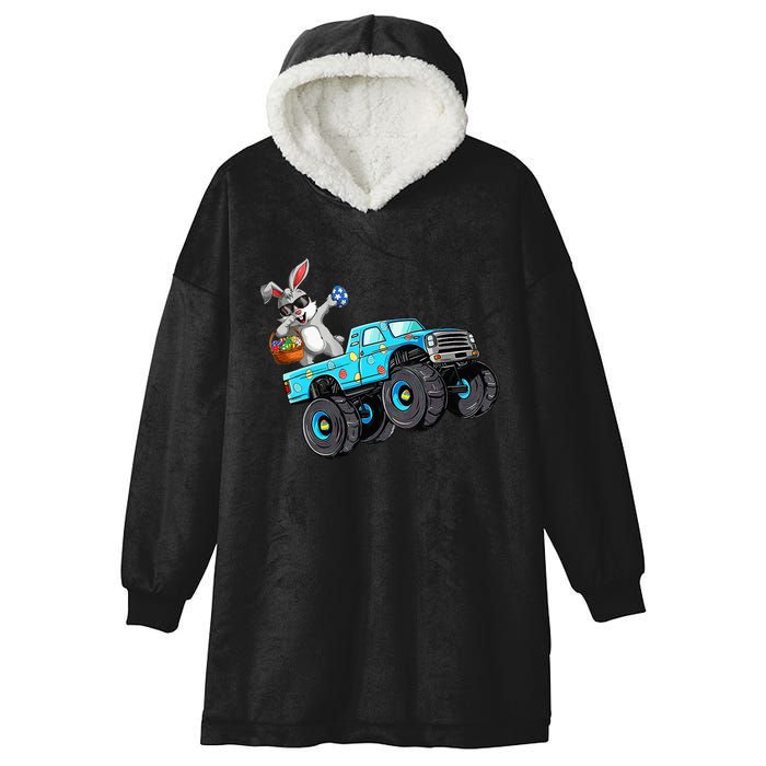 Dabbing Bunny Happy Easter Monster Truck Lovers Hooded Wearable Blanket