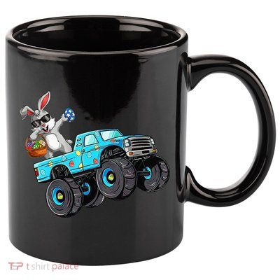 Dabbing Bunny Happy Easter Monster Truck Lovers 11oz C Handle Ceramic Mug