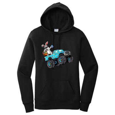 Dabbing Bunny Happy Easter Monster Truck Lovers Women's Pullover Hoodie