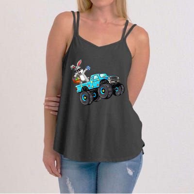 Dabbing Bunny Happy Easter Monster Truck Lovers Women's Strappy Tank