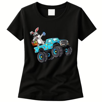 Dabbing Bunny Happy Easter Monster Truck Lovers Womens T-Shirt