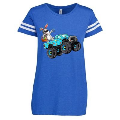 Dabbing Bunny Happy Easter Monster Truck Lovers Enza Ladies Jersey Football T-Shirt