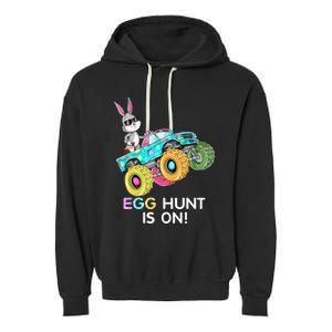 Dabbing Bunny Happy Easter Monster Truck Lovers Garment-Dyed Fleece Hoodie