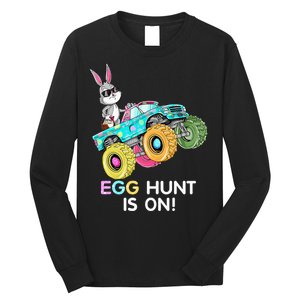 Dabbing Bunny Happy Easter Monster Truck Lovers Long Sleeve Shirt