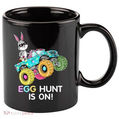 Dabbing Bunny Happy Easter Monster Truck Lovers 11oz C Handle Ceramic Mug