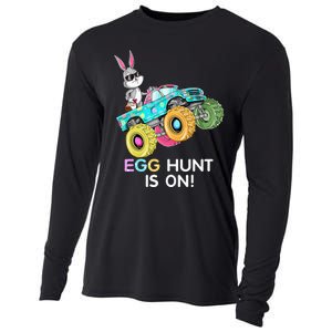 Dabbing Bunny Happy Easter Monster Truck Lovers Cooling Performance Long Sleeve Crew