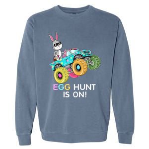 Dabbing Bunny Happy Easter Monster Truck Lovers Garment-Dyed Sweatshirt