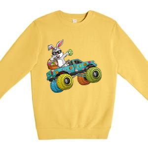 Dabbing Bunny Happy Easter Monster Truck Lovers Premium Crewneck Sweatshirt