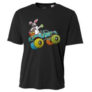 Dabbing Bunny Happy Easter Monster Truck Lovers Cooling Performance Crew T-Shirt