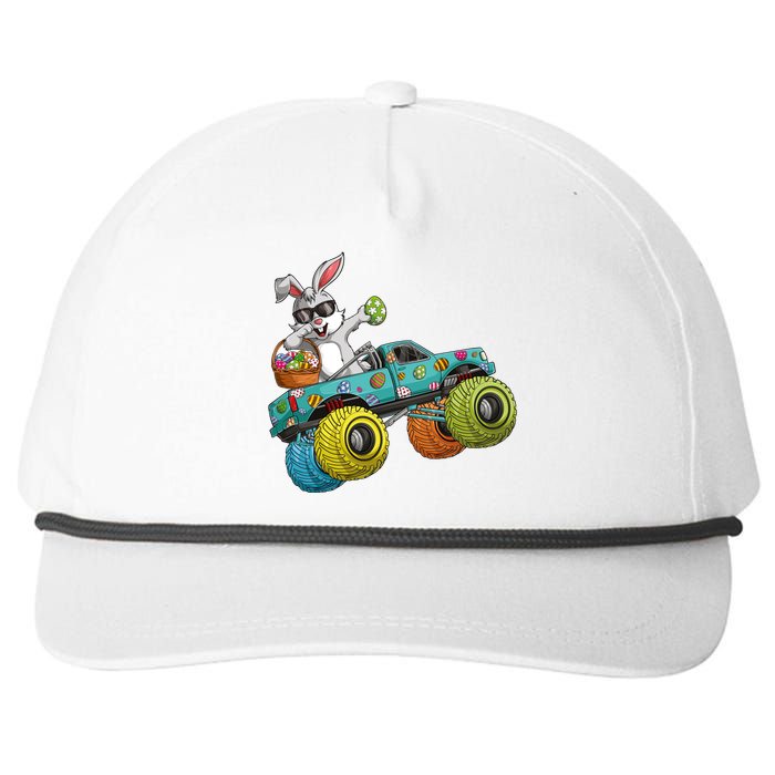 Dabbing Bunny Happy Easter Monster Truck Lovers Snapback Five-Panel Rope Hat