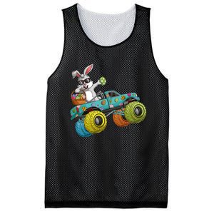 Dabbing Bunny Happy Easter Monster Truck Lovers Mesh Reversible Basketball Jersey Tank