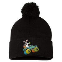 Dabbing Bunny Happy Easter Monster Truck Lovers Pom Pom 12in Knit Beanie