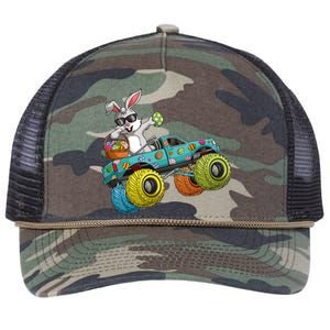 Dabbing Bunny Happy Easter Monster Truck Lovers Retro Rope Trucker Hat Cap