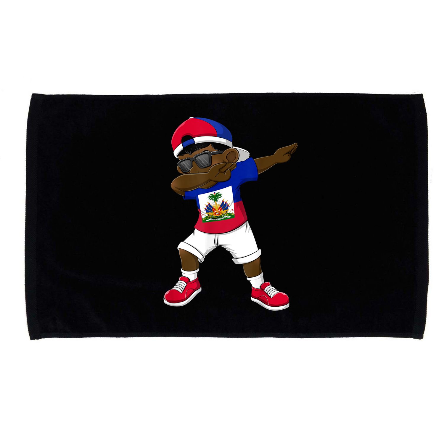 Dabbing Boy Haitian Haiti Flag Kid Dab Dance Microfiber Hand Towel