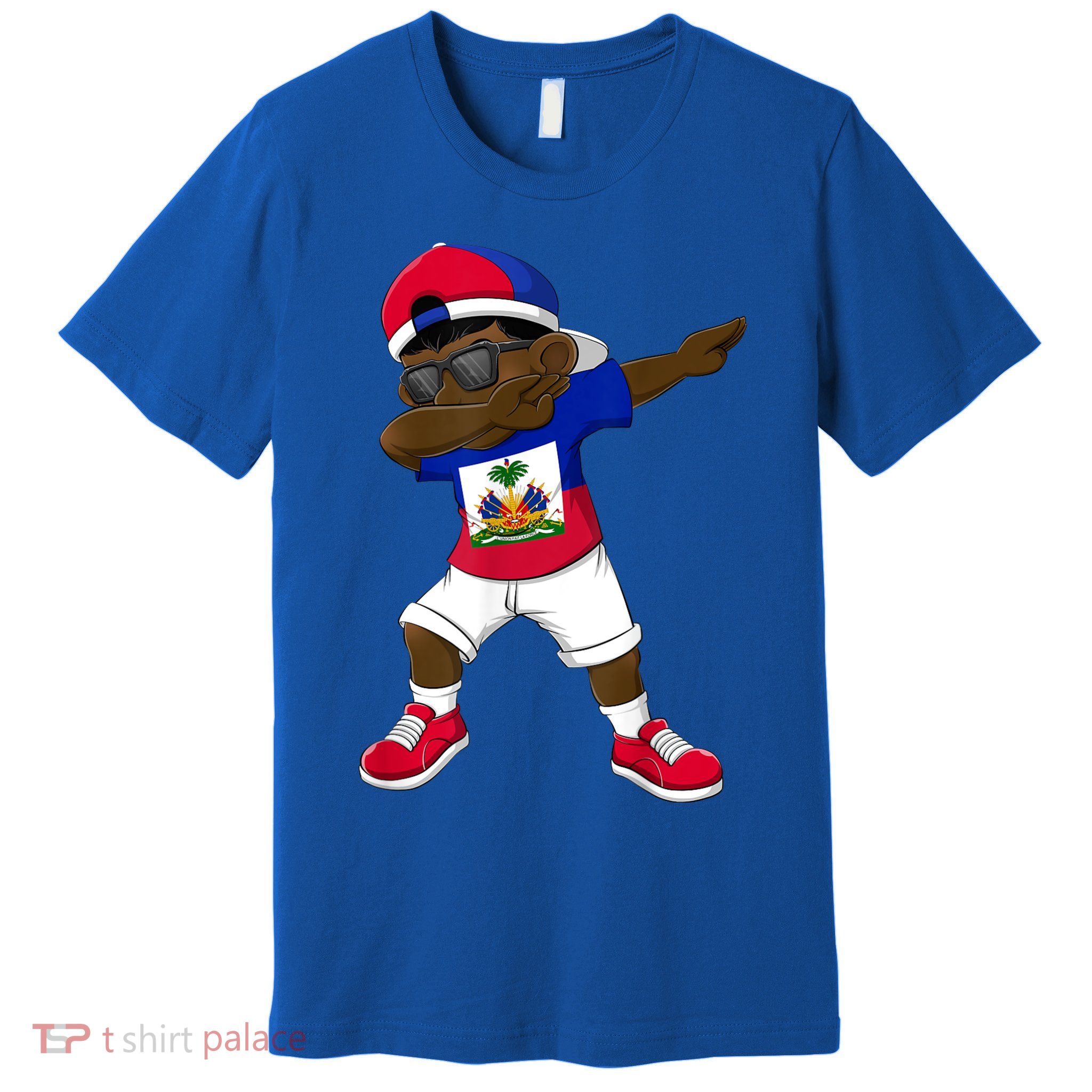 Dabbing Boy Haitian Haiti Flag Kid Dab Dance Premium T-Shirt