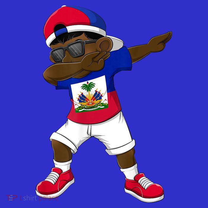Dabbing Boy Haitian Haiti Flag Kid Dab Dance Baby Bodysuit