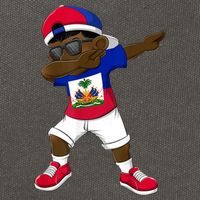 Dabbing Boy Haitian Haiti Flag Kid Dab Dance Cotton Canvas Backpack