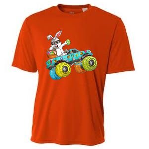 Dabbing Bunny Happy Easter Monster Truck Lovers Gift Cooling Performance Crew T-Shirt