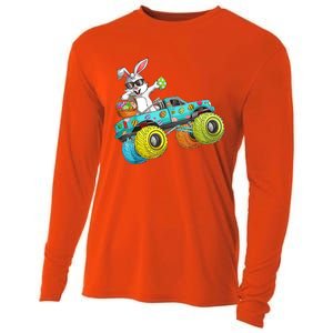 Dabbing Bunny Happy Easter Monster Truck Lovers Gift Cooling Performance Long Sleeve Crew