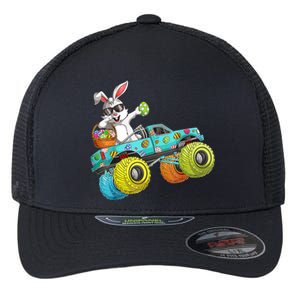 Dabbing Bunny Happy Easter Monster Truck Lovers Gift Flexfit Unipanel Trucker Cap