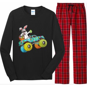 Dabbing Bunny Happy Easter Monster Truck Lovers Gift Long Sleeve Pajama Set