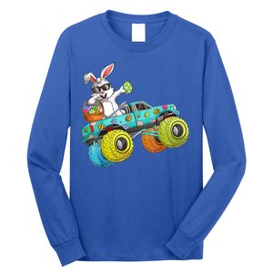 Dabbing Bunny Happy Easter Monster Truck Lovers Gift Long Sleeve Shirt