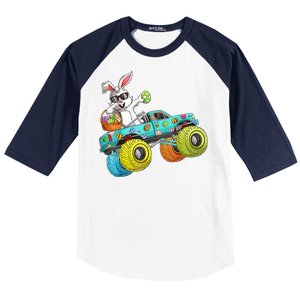 Dabbing Bunny Happy Easter Monster Truck Lovers Gift Baseball Sleeve Shirt