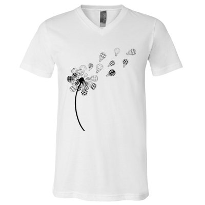 Dandelion Ballooning Hot Air Balloon Pilot Balloonist V-Neck T-Shirt