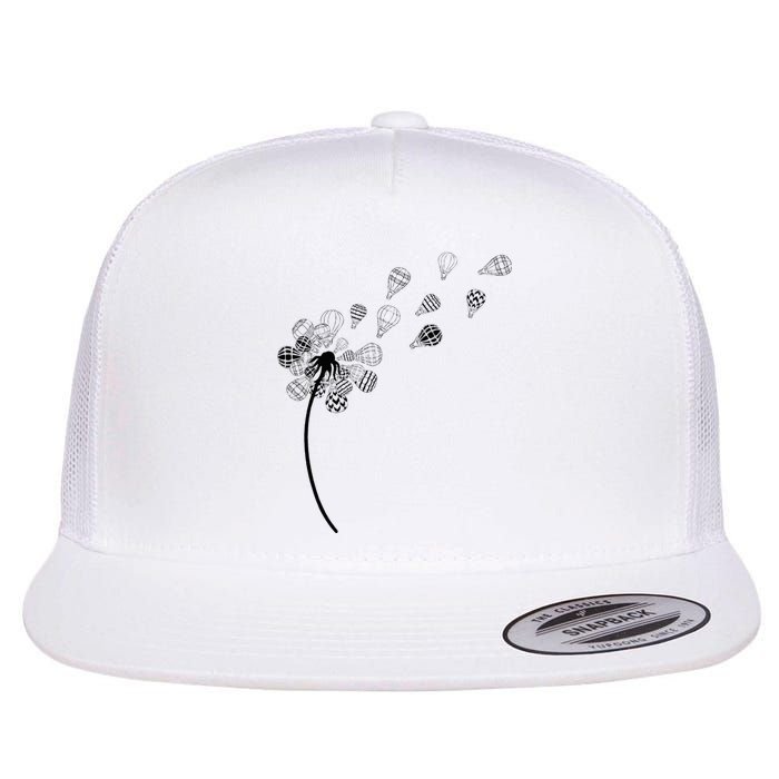 Dandelion Ballooning Hot Air Balloon Pilot Balloonist Flat Bill Trucker Hat