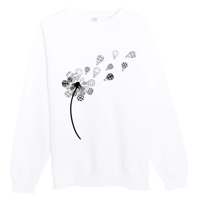 Dandelion Ballooning Hot Air Balloon Pilot Balloonist Premium Crewneck Sweatshirt