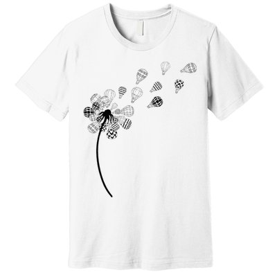 Dandelion Ballooning Hot Air Balloon Pilot Balloonist Premium T-Shirt