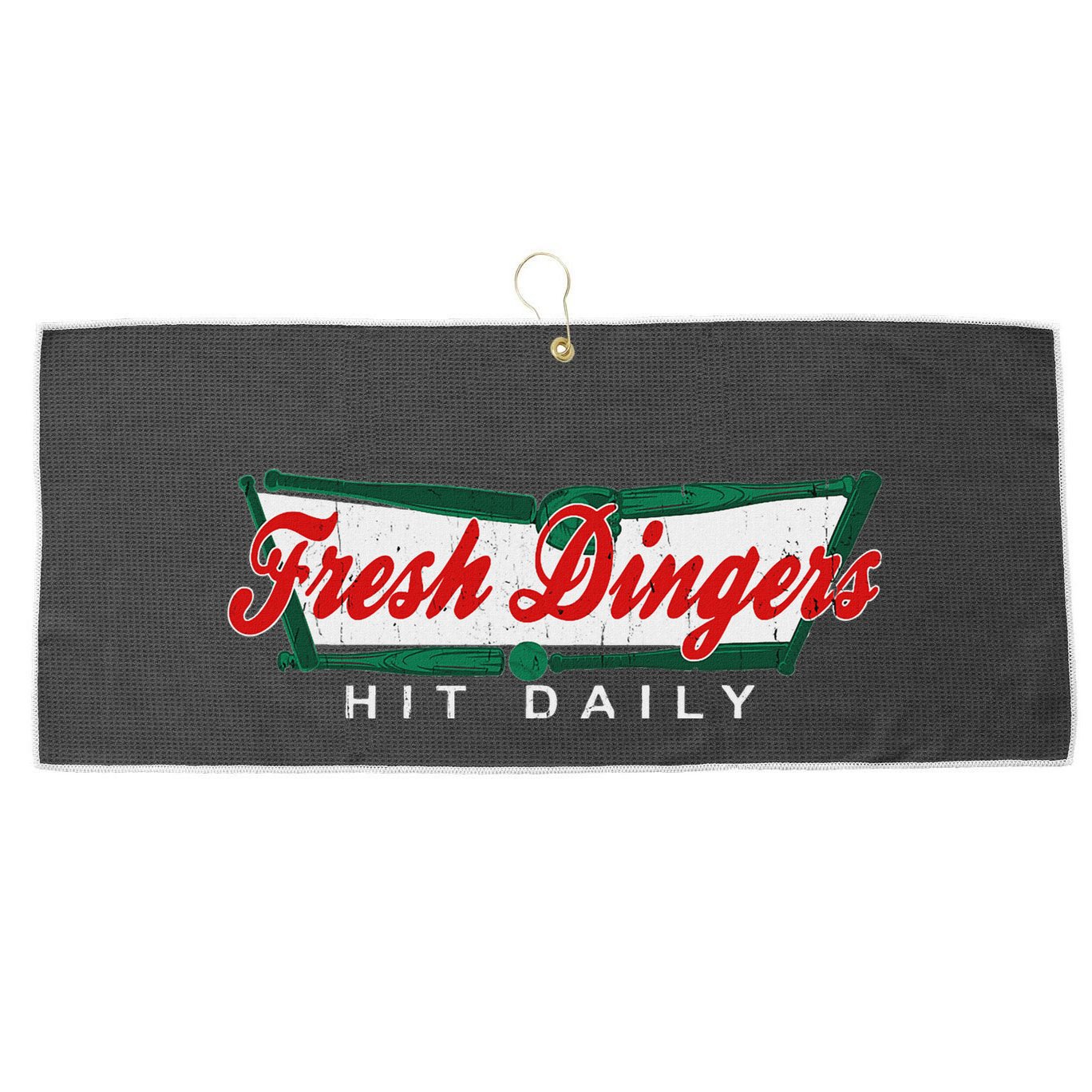 DonT Bunt Hit Fresh Dingers Large Microfiber Waffle Golf Towel