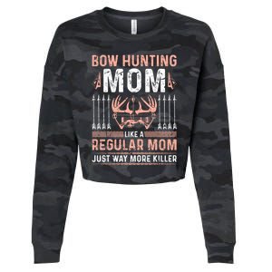 Deer Bow Hunting Mom Archery Mothers Day Funny Gift Cropped Pullover Crew