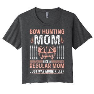 Deer Bow Hunting Mom Archery Mothers Day Funny Gift Women's Crop Top Tee