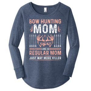 Deer Bow Hunting Mom Archery Mothers Day Funny Gift Women's Perfect Tri Tunic Long Sleeve Shirt