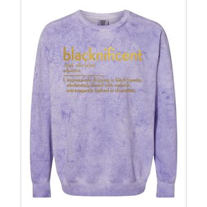 Definition Black History Month Blacknificent Dictionary Colorblast Crewneck Sweatshirt