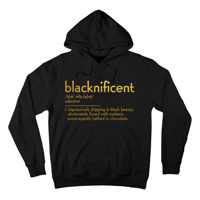 Definition Black History Month Blacknificent Dictionary Tall Hoodie