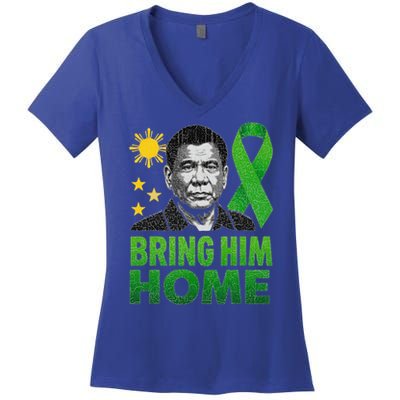 Duterte Bring Him Home Philippines PRRD DU30 Supporter Women's V-Neck T-Shirt