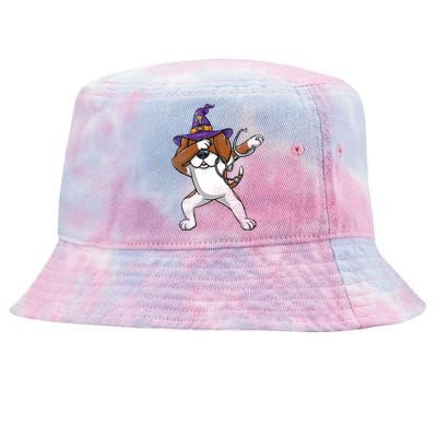 Dabbing Beagle Halloween Nurse Vintage Gift Tie-Dyed Bucket Hat