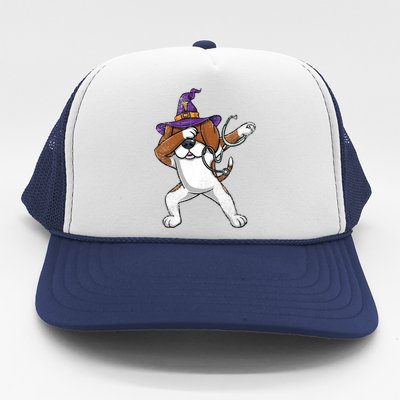 Dabbing Beagle Halloween Nurse Vintage Gift Trucker Hat