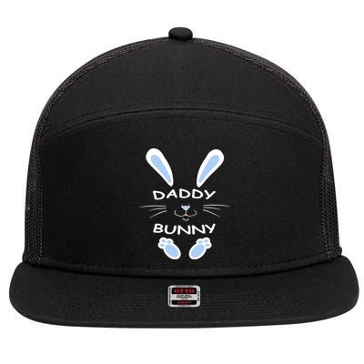 Daddy Bunny Happy Easter Day Funny Easter Rabbit Father Dad Gift 7 Panel Mesh Trucker Snapback Hat