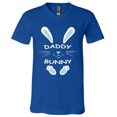 Daddy Bunny Happy Easter Day Funny Easter Rabbit Father Dad Gift V-Neck T-Shirt