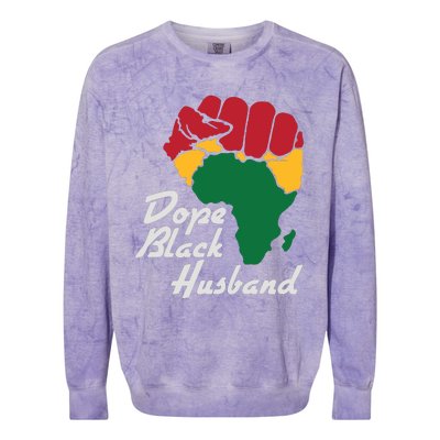 Dope Black Husband Black History Month Colorblast Crewneck Sweatshirt