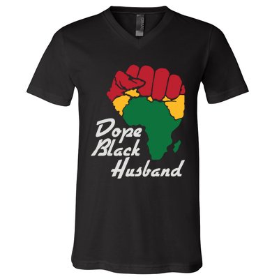 Dope Black Husband Black History Month V-Neck T-Shirt