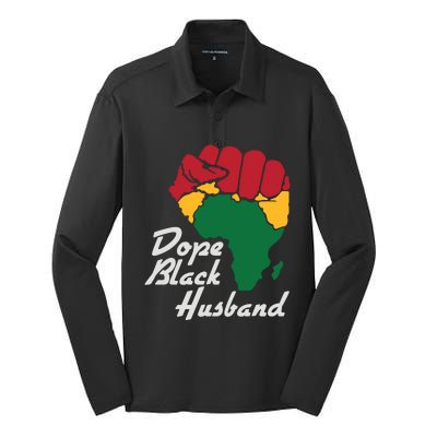 Dope Black Husband Black History Month Silk Touch Performance Long Sleeve Polo