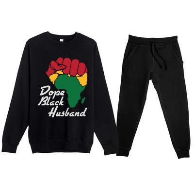 Dope Black Husband Black History Month Premium Crewneck Sweatsuit Set