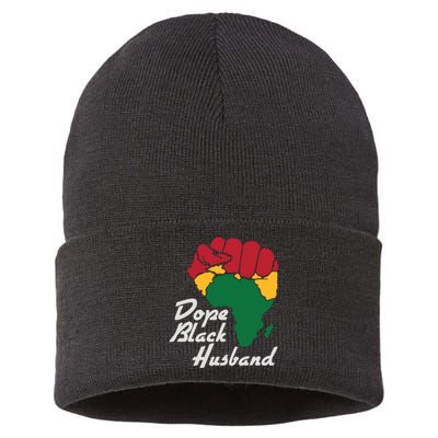 Dope Black Husband Black History Month Sustainable Knit Beanie