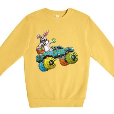 Dabbing Bunny Happy Easter Monster Truck Lovers Premium Crewneck Sweatshirt