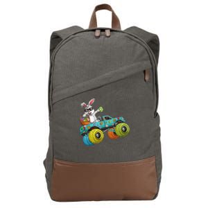 Dabbing Bunny Happy Easter Monster Truck Lovers Cotton Canvas Backpack