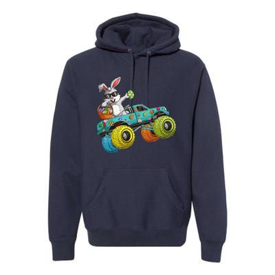 Dabbing Bunny Happy Easter Monster Truck Lovers Premium Hoodie